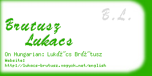 brutusz lukacs business card